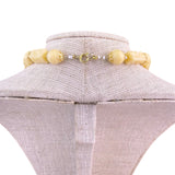 Hand Carved Bead Necklace Womens Cream Carved Artisan Statement Jewelry