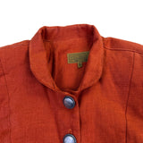 Double D Ranch Brand Womens Orange Linen Beaded Fringe Western Jacket Size M