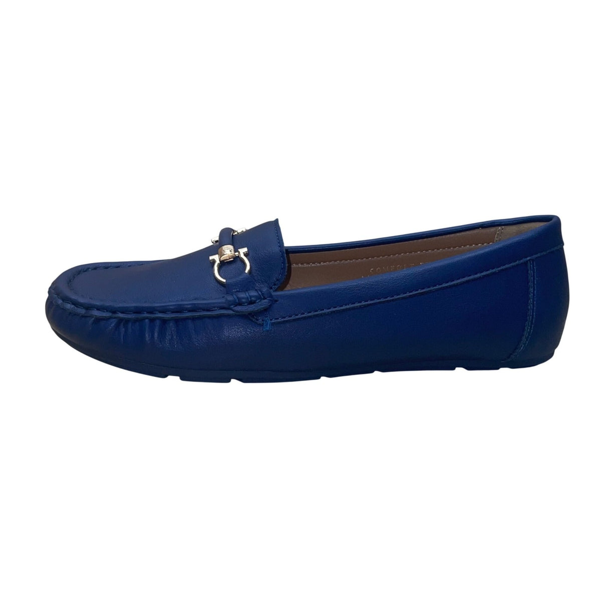 Alexis Bendel Women’s Blue Faux Leather Slip-On Susanna Moccasin Loafers Size 8
