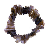 Vintage Womens Beige White Natural Shell Stretch Bracelet  Handmade Unique