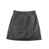 Loft Petites Womens Dark Olive Faux Leather Mini Skirt Size 4P Chic