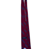 Christian Dior Mens Maroon Striped Polyester/Silk Classic Tie