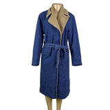 Fashion Nova Womens Blue Denim Sherp Coat  Casual Cozy Mid-Length Sz XS - New