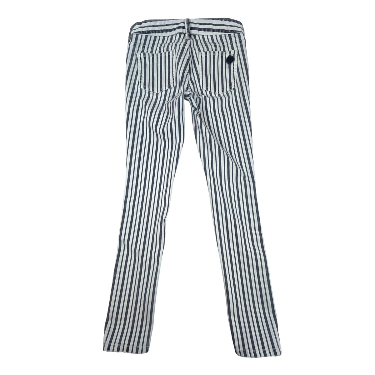 Tory Burch Women's White Blue Striped Marleen Stretchable Jeans Sz 26