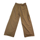 Commense Womens Khaki Wide-Leg Pleated High-Waist Trousers Size M