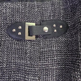 Dressbarn Womens Gray Tweed Mini Skirt With Fringe Hem & Buckle Detail Size 22W
