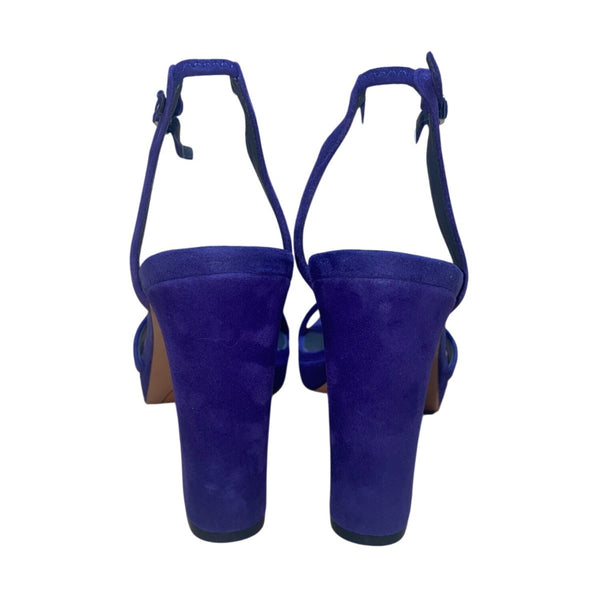 Franco Sarto Women’s Purple Suede Adjustable Strap Block Heel Sandals Size 7M