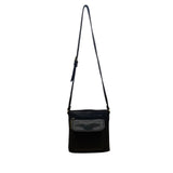 Fossil Women’s Black Leather Adjustable Strap Front Pocket Crossbody Bag