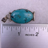 925 Sterling Silver Turquoise Pendant Unisex Oval Design Unique Statement