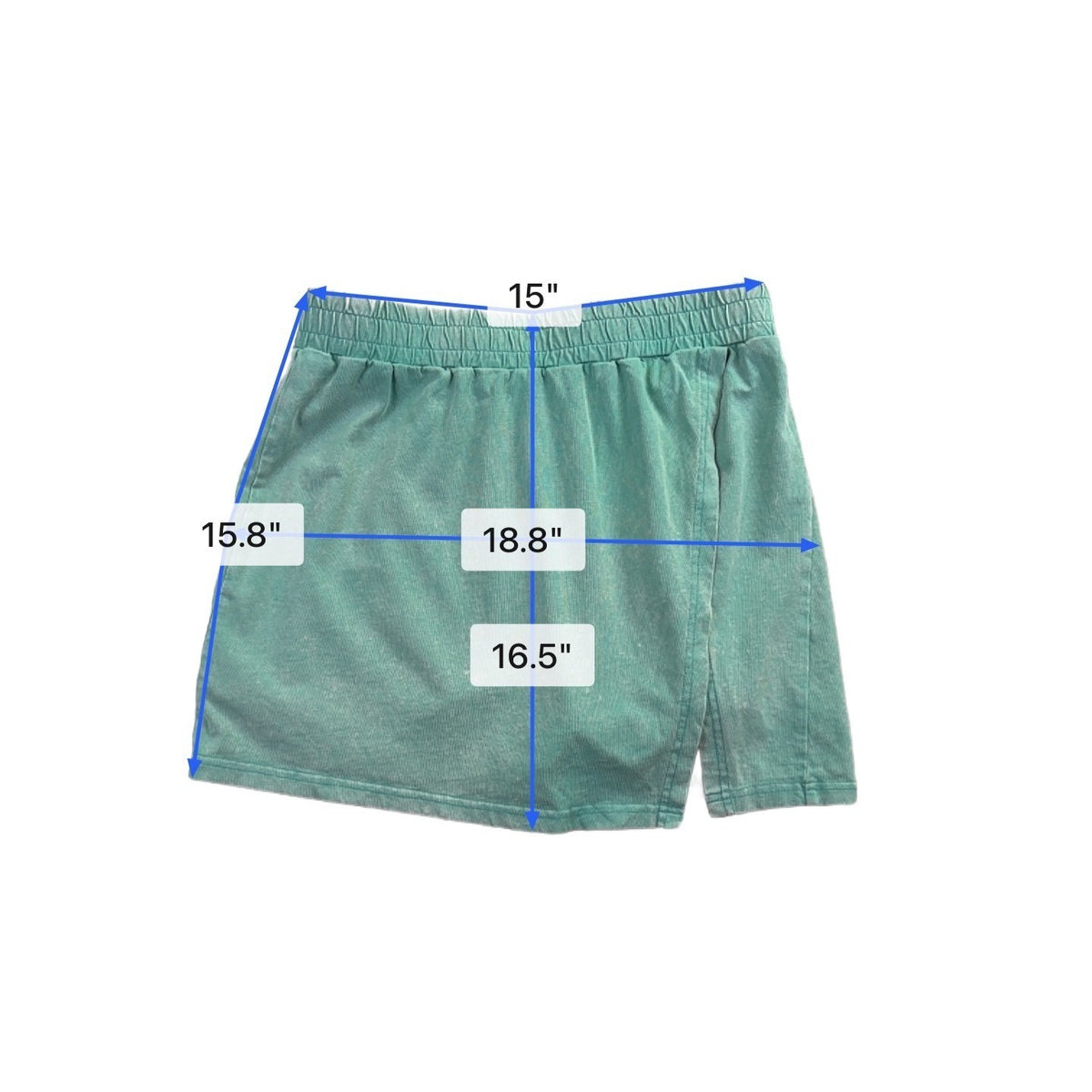 Sleeveless Cotton Top & Elastic Waist Shorts Set Women Teal Size L