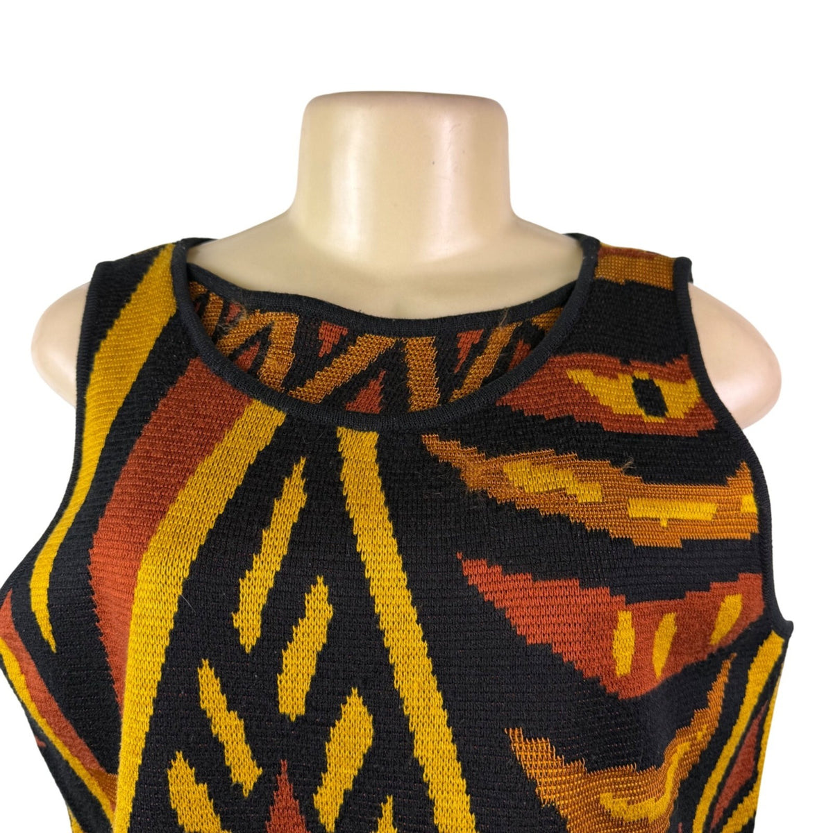 Anne Pinkerton Womens Multicolor Knit Tank Top Acrylic Nylon Bold Print Sz P/S