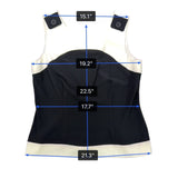 Dressbarn Womens Black & White Sleeveless Button-Shoulder Top Size 14