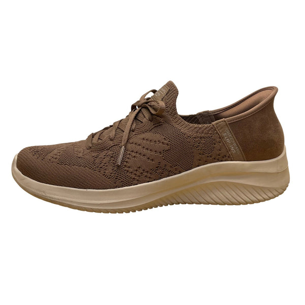Skechers Women’s Brown Knit Lightweight Design Lace-Up Stretch Fit Shoes Size 11