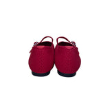 Vivaia Women Red Knitted Fabric Mary Jane Flats Size US9