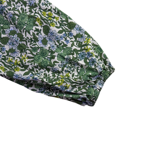 J.Crew Womens Green Floral Long Sleeve Blouse Lightweight Top