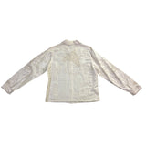 Coldwater Creek Womens Ivory 100% Silk Embroidered Long Sleeve Jacket Size S