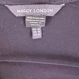 Maggy London Womens Black Wrap Dress Elegant Ruched V-Neckline Size 12