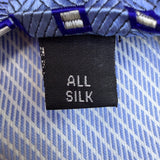 Royal Classic Mens Blue Silk Necktie Geometric Pattern Tailored For Tom James