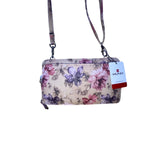 Mundi Women’s Beige Floral Faux Leather Adjustable Strap Crossbody Clutch Bag