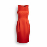 JM Studio Womens Red Polyester Sheath Dress Solid Sleeveless Fully Lined Size 14