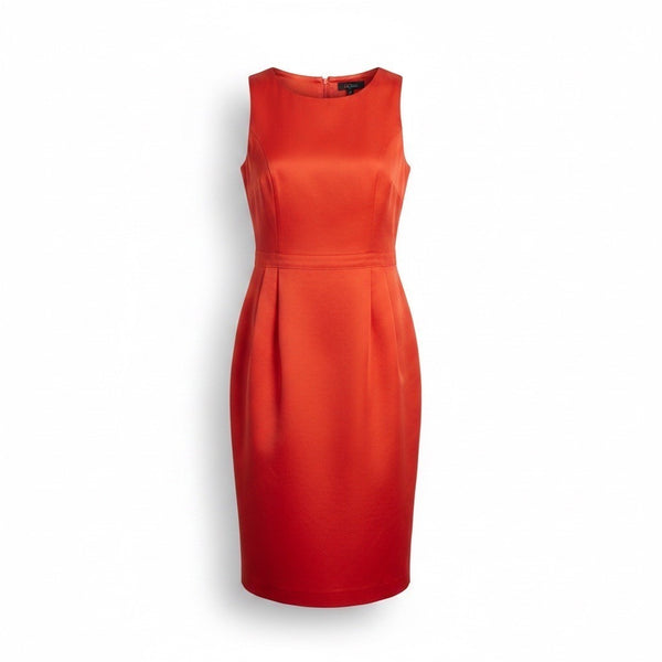 JM Studio Womens Red Polyester Sheath Dress Solid Sleeveless Fully Lined Size 14