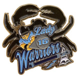 Lady Warriors Softball Crab Design Enamel Lapel Pin