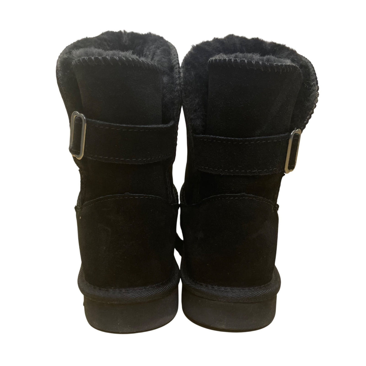 Style & Co Women’s Black Split Leather Faux Fur Lined Winter Boots Size 8M