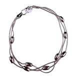 Sterling Silver Tone Womens 3-Strand 925 Bracelet Lobster Clasp Elegant Design