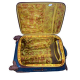 Samantha Brown Unisex Teal & Brown Faux Croc-Embossed Spinner Carry-On Luggage