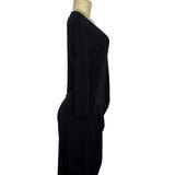 Calvin Klein Black Ruched Stretch Dress Womens
