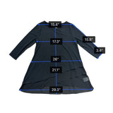 Alfani Womens Black Layered Hem Tunic Top 3/4 Sleeve Stretchy Lightweight Size S
