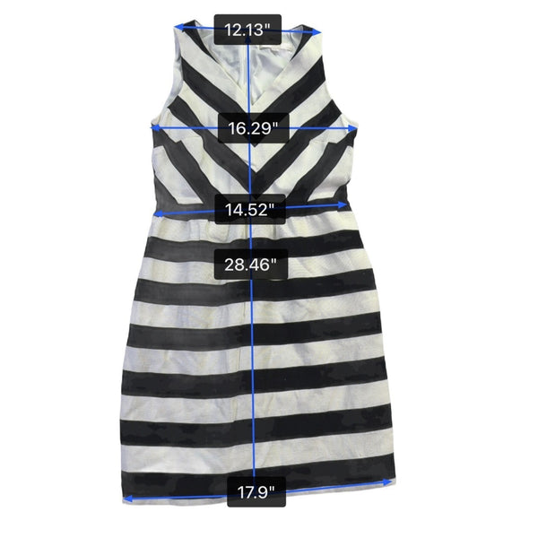 Ann Taylor Loft Womens Black & White Chevron Stripe Fit & Flare Dress Size 6P