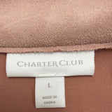 Charter Club Womens Pink Open-Front Blazer Large Lightweight Pockets