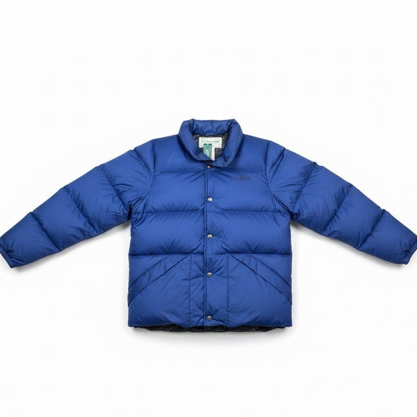 L.L. Bean Mens Colbalt Blue Down Jacket With Tags Warm Winter Sz M