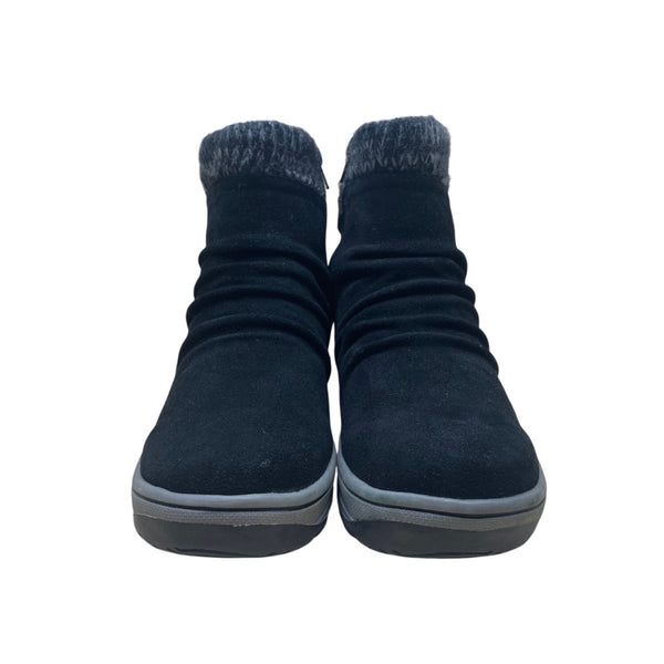 Baretraps Women’s Black Suede Knit Cuff  Waterproof Danna Ankle Boots Size 8.5M