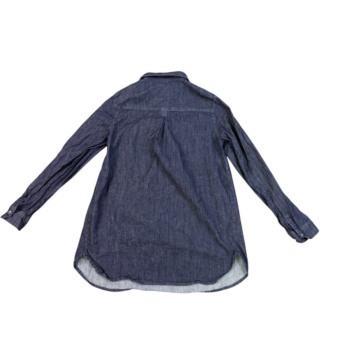 Isabel Maternity Womens Blue Cotton Spandex Long Sleeve Denim Tunic Top Sz XS