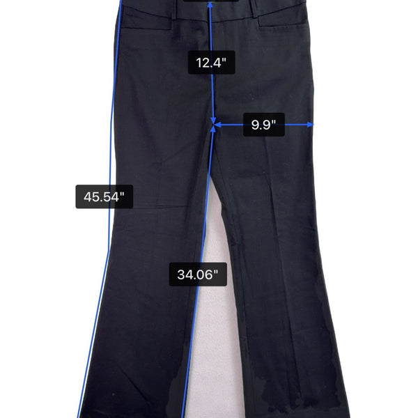 Banana Republic Womens Black Stretch Flare Pants The Sloan Fit Size 12
