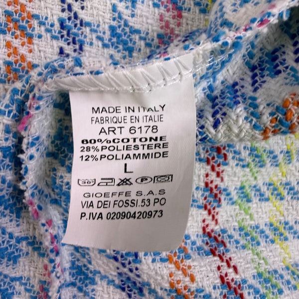 Lory Womens Pastel Houndstooth Open Front Blazer Jacket Size L