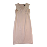 White House Black Market Womens Beige Polyester Blend Sleeveless Sheath Dress Si