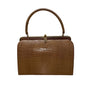 Vintage Bellestone Women’s Brown Croc Embossed Leather W Accessories Satchel Bag