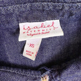 Isabel Maternity Womens Blue Cotton Spandex Long Sleeve Denim Tunic Top Sz XS