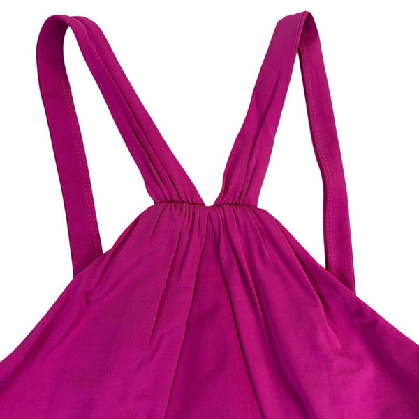 Bebe Women’s Pink Spandex Cocktail Dress Halter Peplum Style Size S