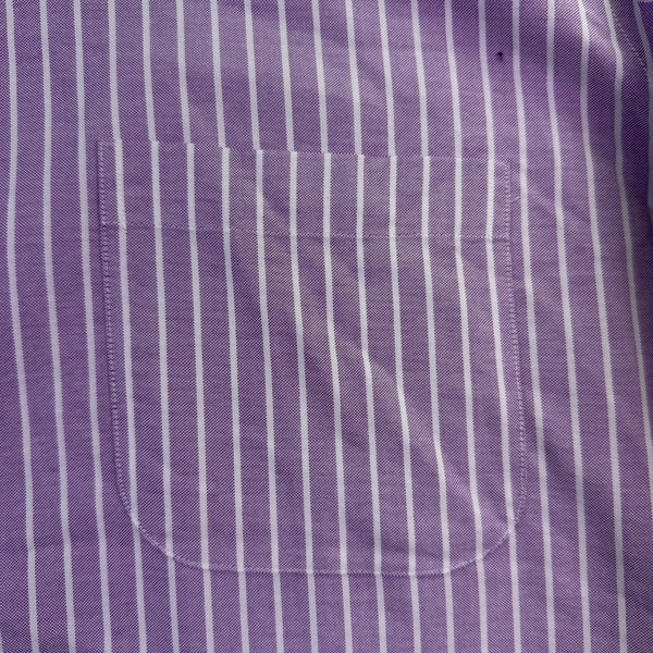 Brooks Brothers Mens Purple & White Striped Collared Shirt Non-Iron Sz16.5 34