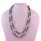 Joan Rivers Womens Black & Clear Lucite Beaded Vintage Necklace Adjustable Chain
