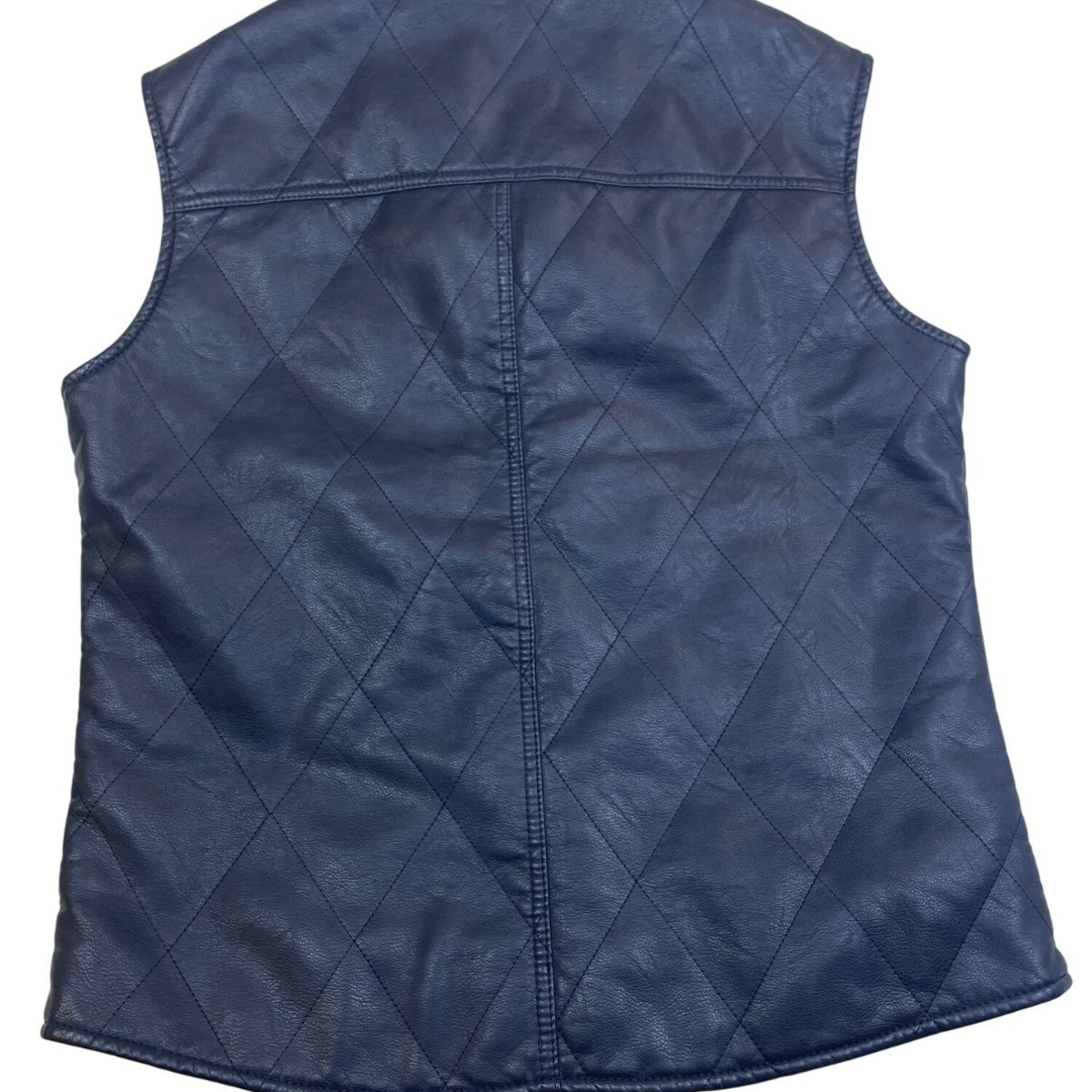 Pronto Uomo Mens Black Faux Leather Quilted Vest With Pockets Sz L - New