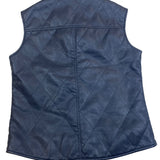 Pronto Uomo Mens Black Faux Leather Quilted Vest With Pockets Sz L - New