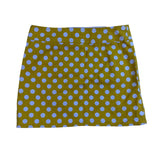J.Crew Womens Yellow & White Polka Dot 100% Cotton Button Mini Skirt Size 0