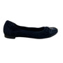 Attilio Giusti Leombruni Women’s Black Suede & Patent Cap Toe Flats Size 39