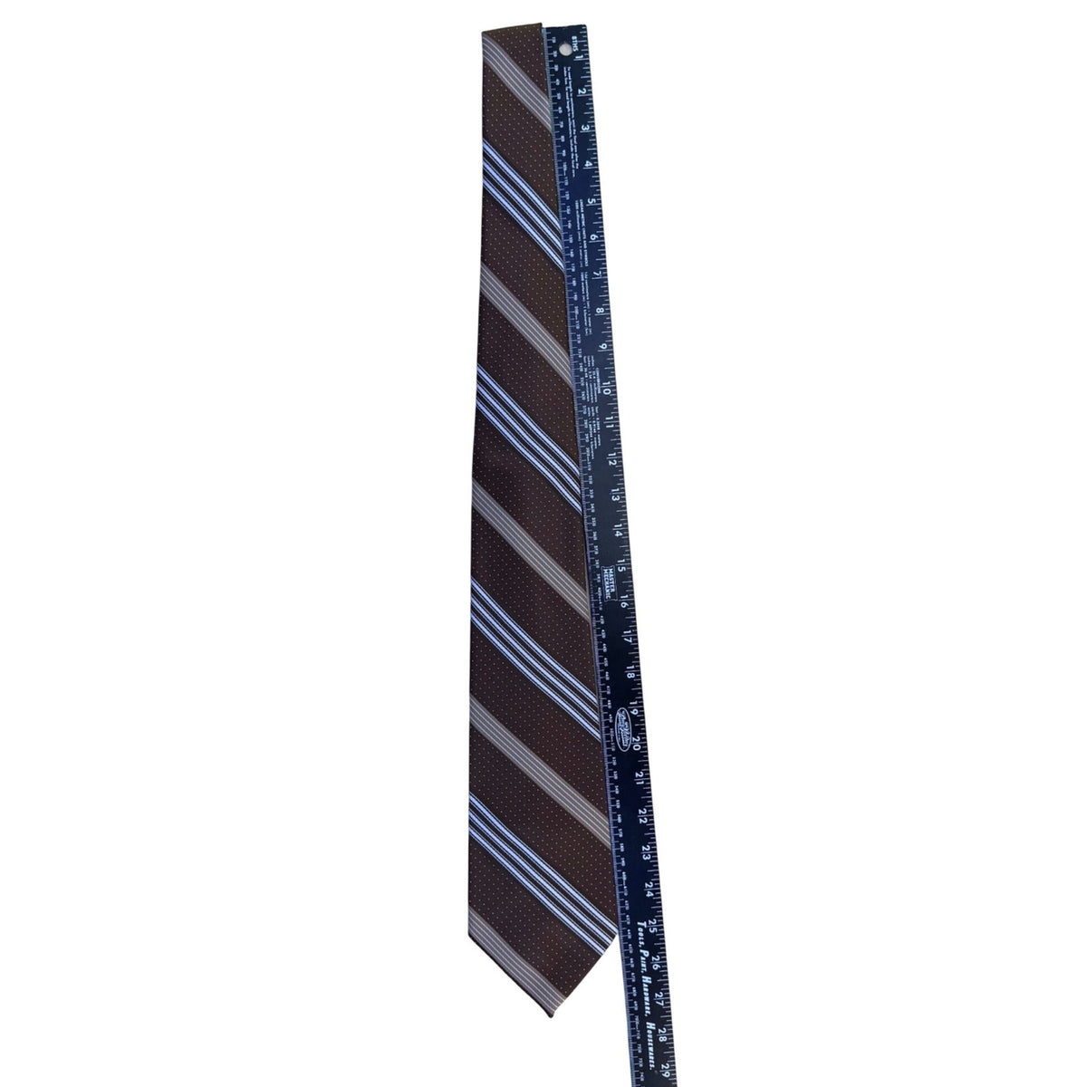 Golden Creation Mens Brown Striped & Polka Dot Tie Classic Design 
