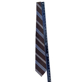Golden Creation Mens Brown Striped & Polka Dot Tie Classic Design 